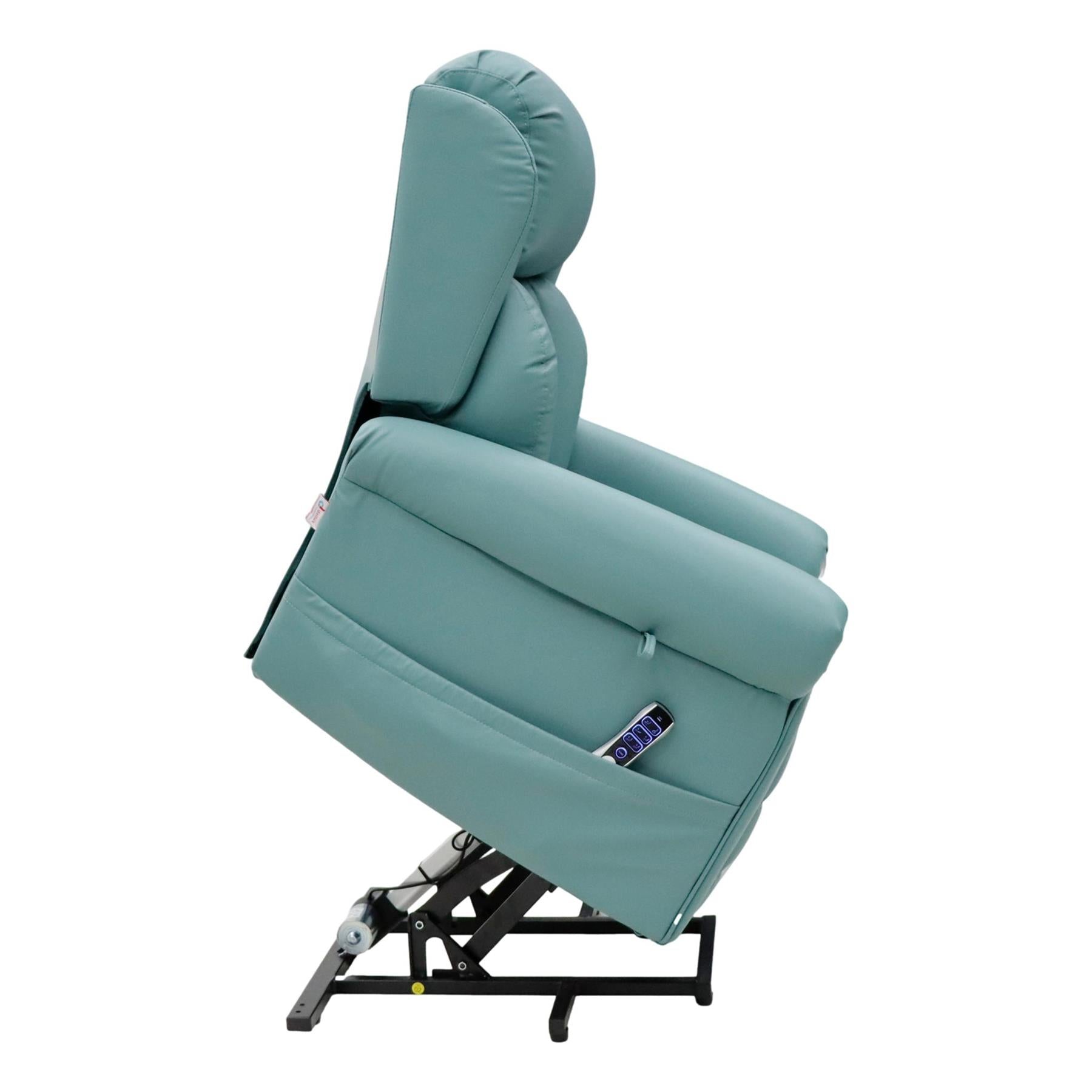 Nevis Healthcare – Triple Motor Riser Recliner Mobility Chair in Jade 4-Way Stretch Faux Leather