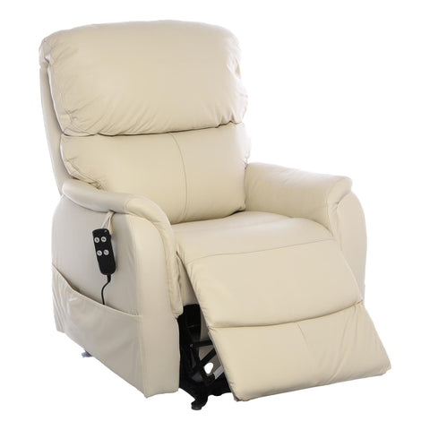 Montreal Dual Motor Riser Recliner Mobility Chair in Cream Leather - Refurbished - image 2