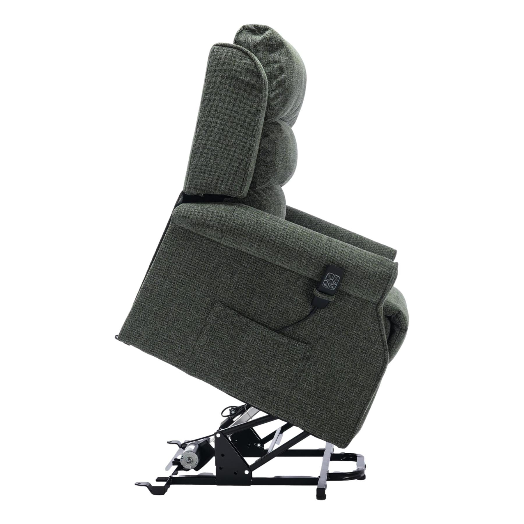 The Perth - Dual Motor Riser Recliner Mobility Chair in Fern Green Fabric