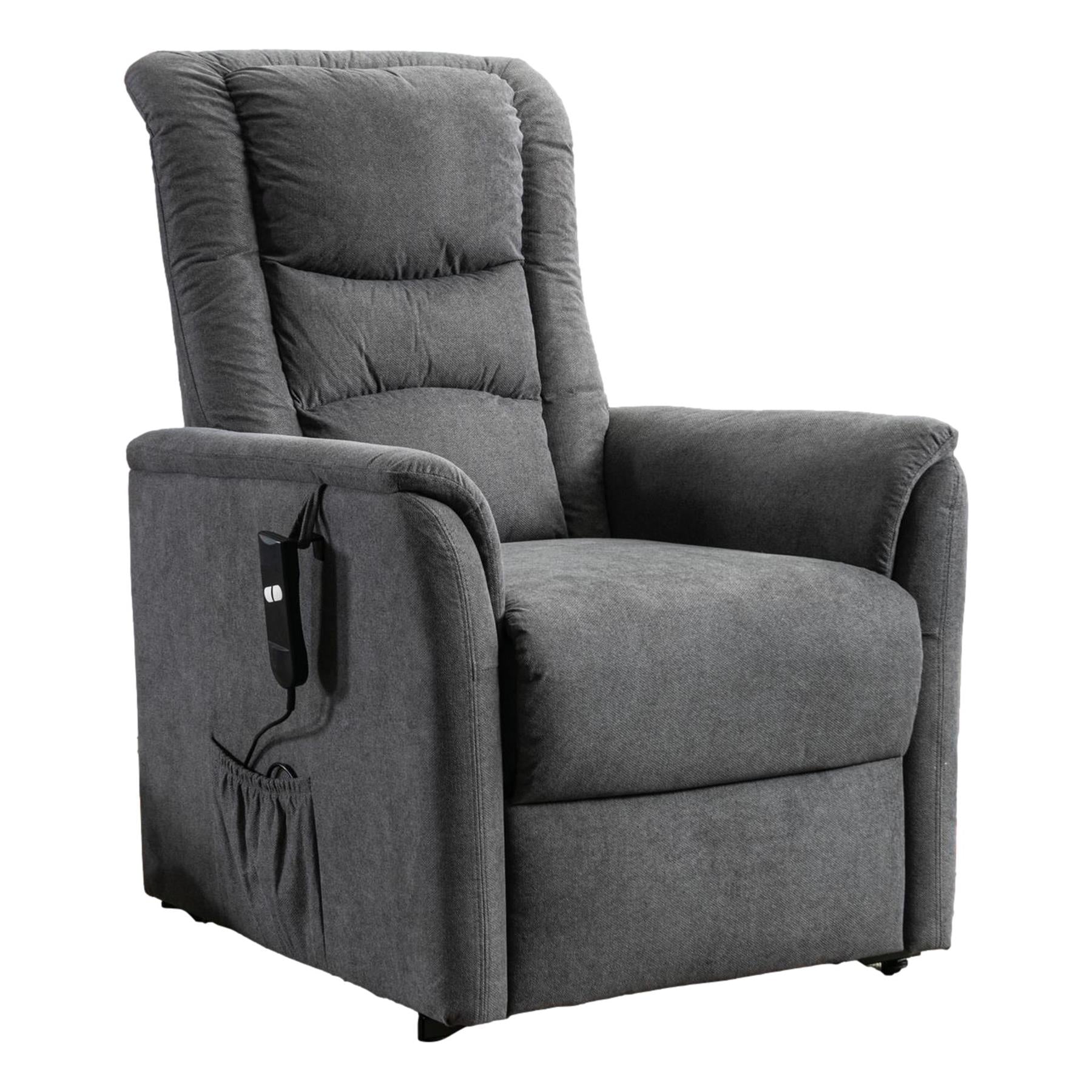 The Bradwell - Single Motor Riser Recliner Chair in Grey Fabric