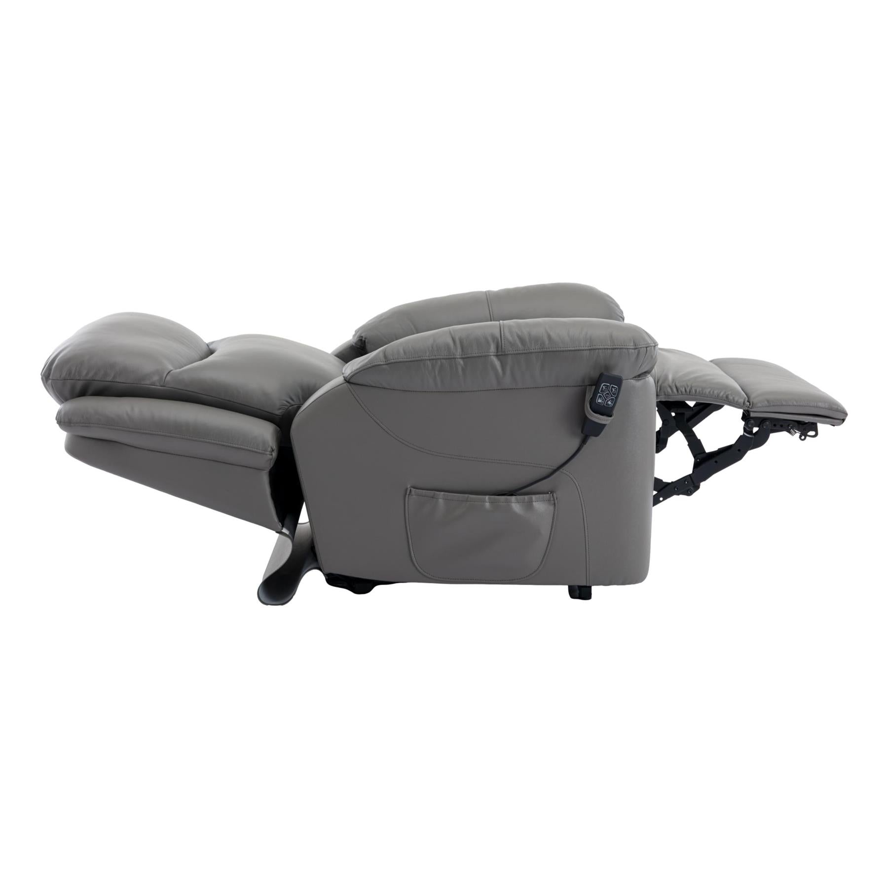 The Devon - Dual Motor Mobility Riser Recliner Arm Chair - Grey Genuine Leather - Refurbished