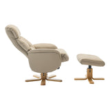 The Eden Swivel Recliner Chair & Matching Footstool in Pebble Leather - thumbnail 4