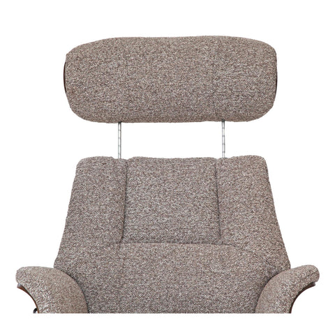 Stratford Swivel Recliner Chair in Coffee Fabric with Matching Footstool - image 8