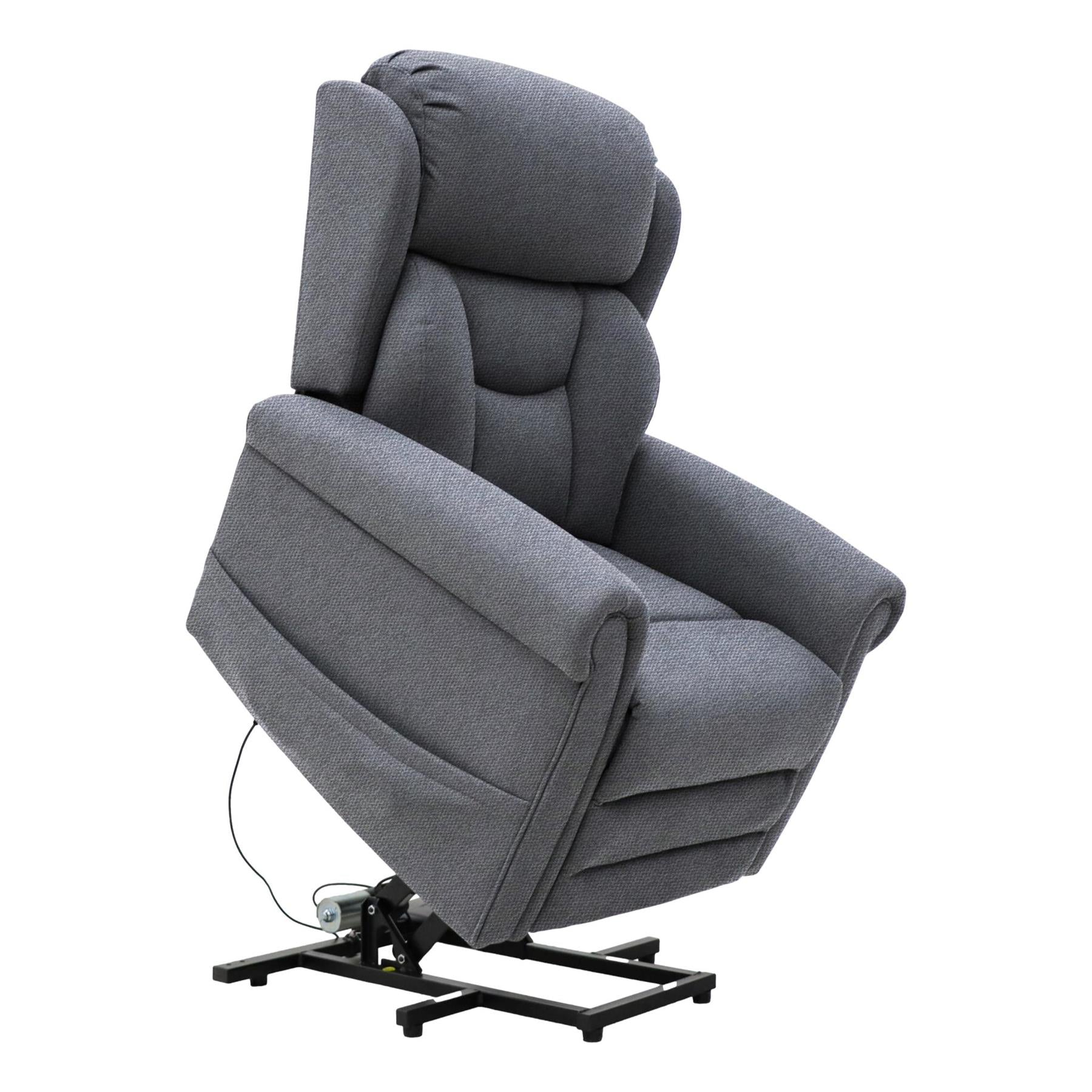 Nevis Standard – Dual Motor Riser Recliner Mobility Chair in Grey Fabric