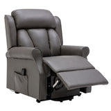 The Darwin - Dual Motor Riser Recliner Mobility Arm Chair in Grey Leather - Clearance - Minor Damage