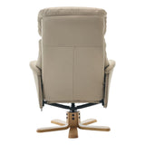 The Eden Swivel Recliner Chair & Matching Footstool in Pebble Leather - thumbnail 9