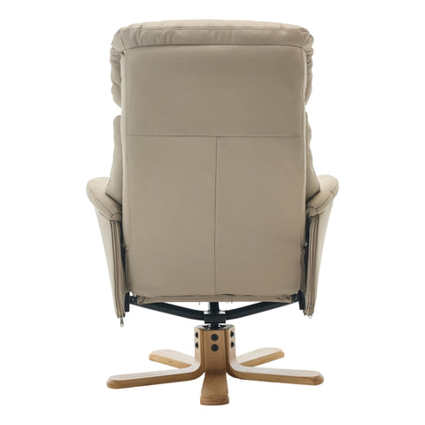 The Eden Swivel Recliner Chair & Matching Footstool in Pebble Leather - image 9