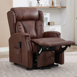 Banff Quad Motor Riser Recliner Lift Chair in Umber Genuine Leather - thumbnail 10