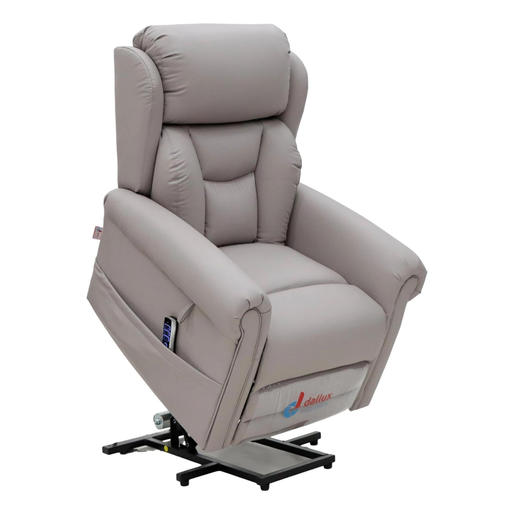 Nevis Healthcare – Triple Motor Riser Recliner Mobility Chair in Pebble 4-Way Stretch Faux Leather