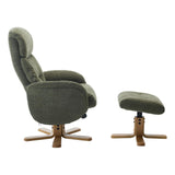 The Eden Swivel Recliner Chair & Matching Footstool  in Kellygreen Fabric - thumbnail 3