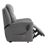 The Devon - Dual Motor Mobility Riser Recliner Arm Chair - Grey Genuine Leather - Refurbished - thumbnail 6