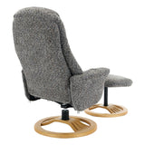 Aruba Swivel Recliner Chair in Muscari Grey Fabric with Matching Footstool - thumbnail 9