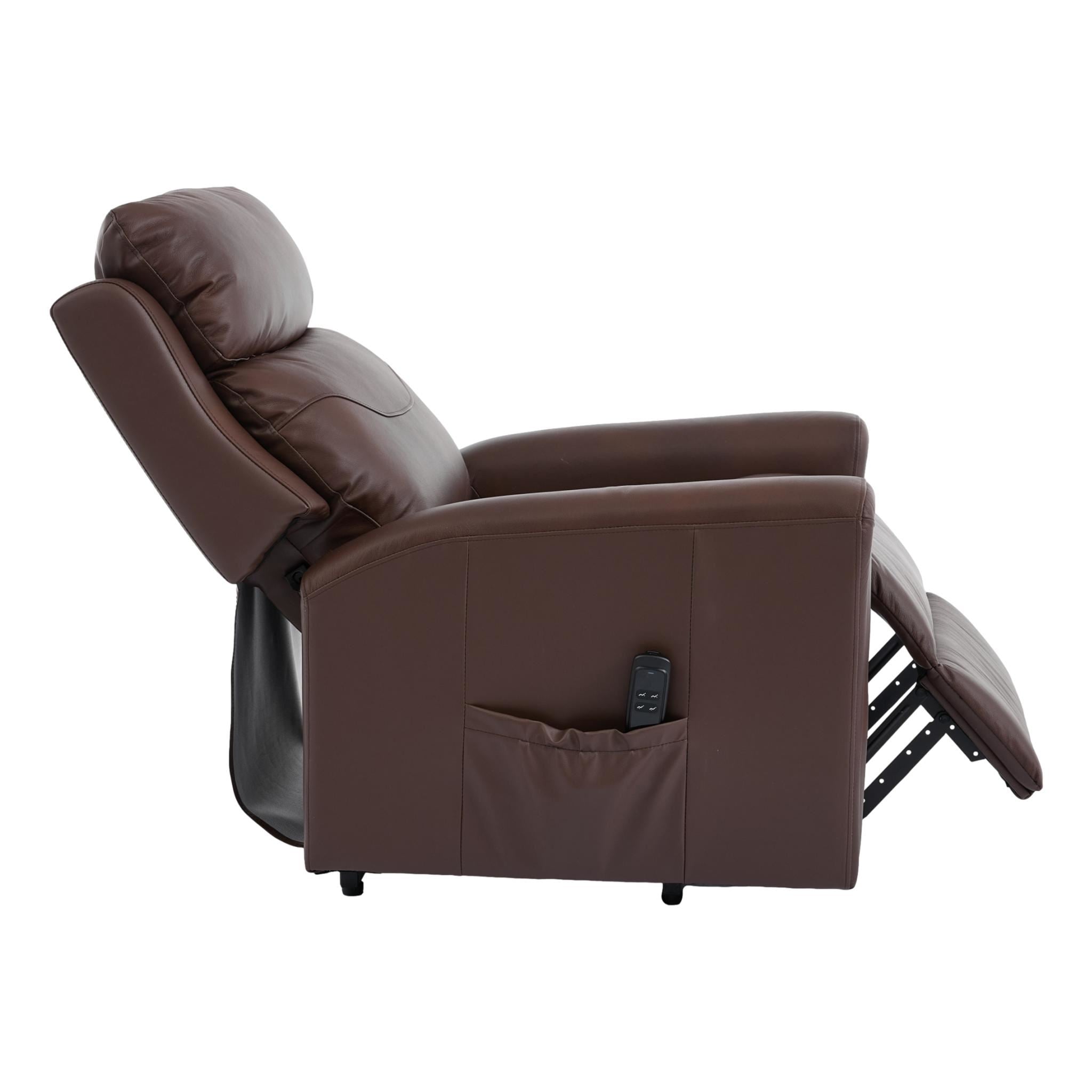 The Brooklyn Dual Motor Riser Recliner in Premium Umber Leather