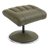 The Lyon - Genuine Leather Swivel Recliner Chair & Footstool in Olive Green - thumbnail 9