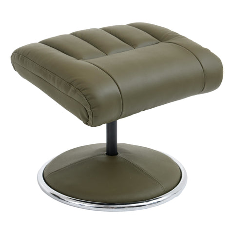 The Lyon - Genuine Leather Swivel Recliner Chair & Footstool in Olive Green - image 9
