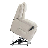 The Devon - Dual Motor Mobility Riser Recliner Arm Chair - Cream Genuine Leather