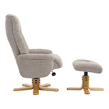 The Paris Swivel Recliner Chair & Footstool in Oat Fabric - thumbnail 5