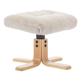 The Paris Swivel Recliner Chair & Footstool in Lille Sand Fabric - Refurbished - thumbnail 9