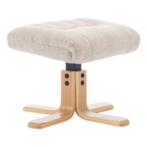 The Paris Swivel Recliner Chair & Footstool in Lille Sand Fabric - Refurbished - image 9