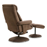 The Biarritz - Swivel Recliner Chair & Matching Footstool in Lisbon Silver Fabric - thumbnail 5