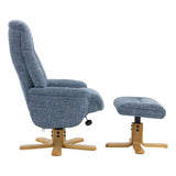 The Paris Swivel Recliner Chair & Footstool in Ocean Fabric - thumbnail 5