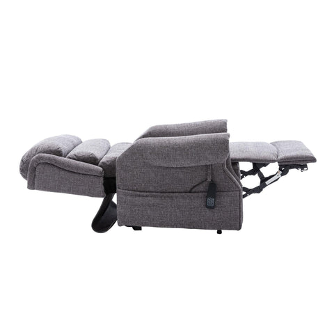 Salisbury Dual Motor Riser Recliner Arm Chair In Lisbon Grey Fabric - Clearance Item - image 3
