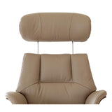 Stratford Swivel Recliner Chair in Genuine Pebble Leather with Matching Footstool - thumbnail 8