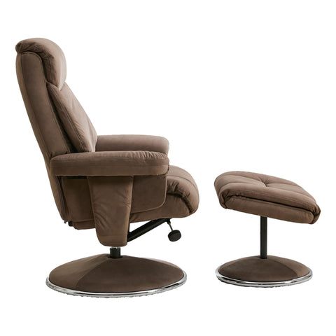 The Biarritz - Swivel Recliner Chair & Matching Footstool in Lisbon Silver Fabric - image 7