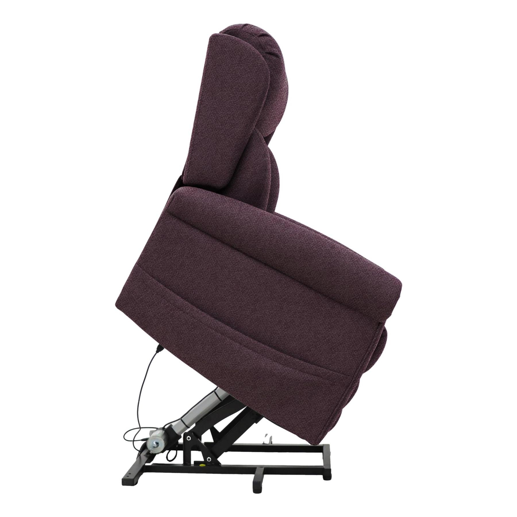 Nevis Standard – Dual Motor Riser Recliner Mobility Chair in Rose Fabric