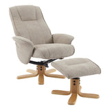 The Missouri Swivel Recliner Chair & Matching Footstool in Camel Fabric - thumbnail 2