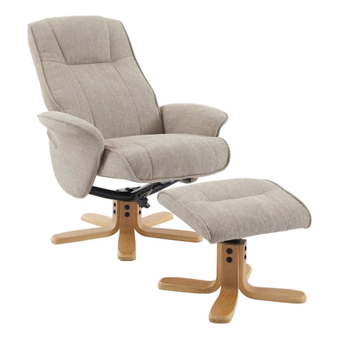 The Missouri Swivel Recliner Chair & Matching Footstool in Camel Fabric - image 2