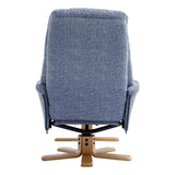 The Dubai - Swivel Recliner Chair & Matching Footstool in Lisbon Marine Fabric - thumbnail 9