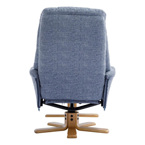 The Dubai - Swivel Recliner Chair & Matching Footstool in Lisbon Marine Fabric - image 9