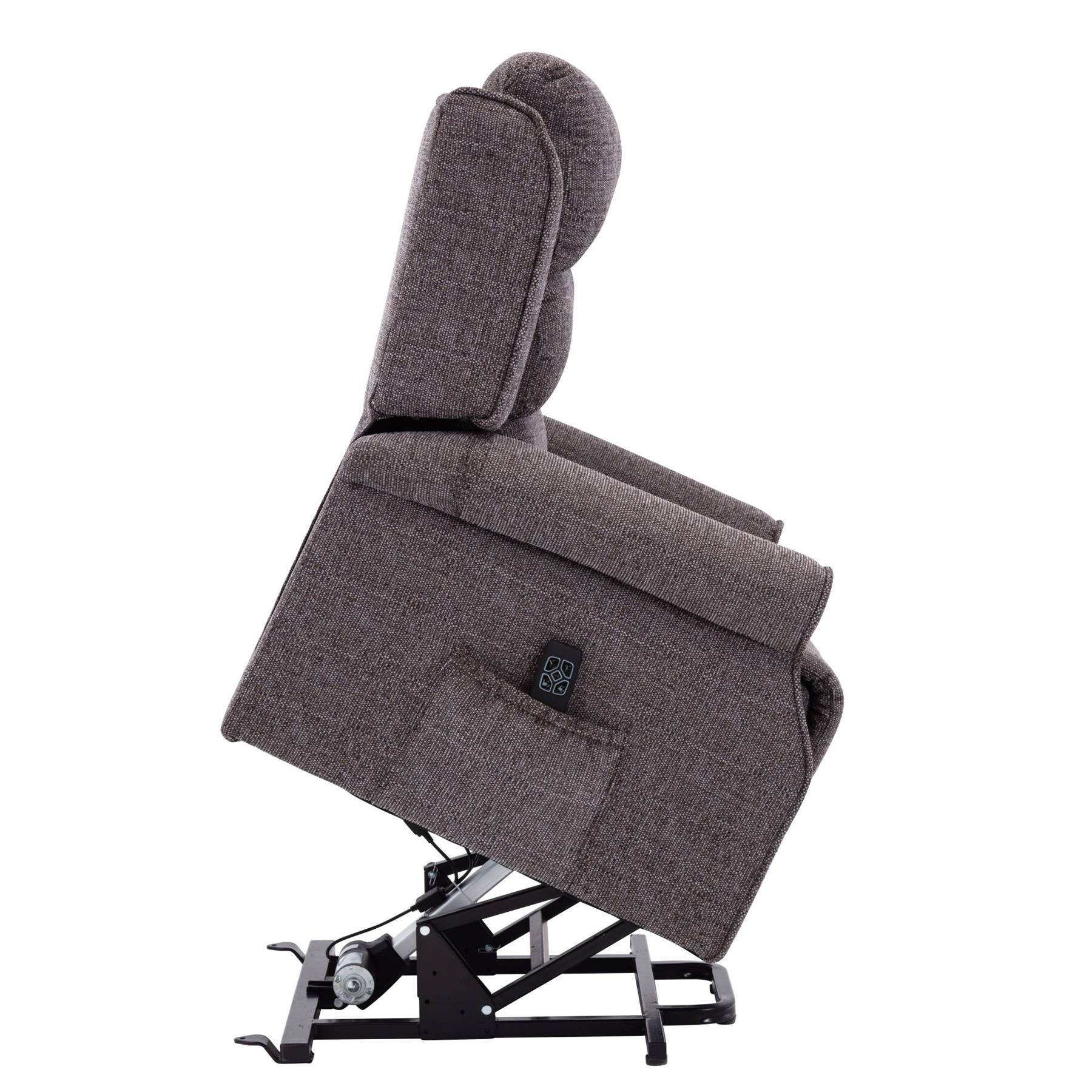 The Perth - Dual Motor Riser Recliner Mobility Chair in Lisbon Grey Fabric - Clearance - Minor Damage