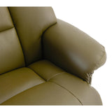 The Biarritz - Swivel Recliner Chair & Matching Footstool in Olive Green Plush Faux Leather Clearance - thumbnail 8
