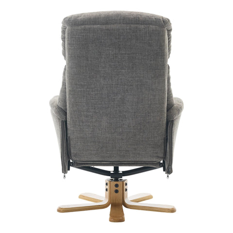 The Eden Swivel Recliner Chair & Matching Footstool  in Thunder Grey Fabric - image 9
