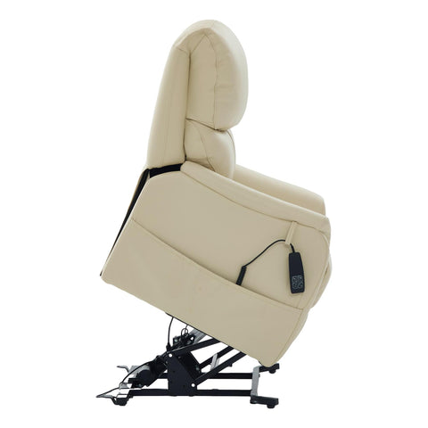 The Montreal - Dual Motor Riser Recliner Electric Mobility Lifting Chair in Cream Leather - image 11