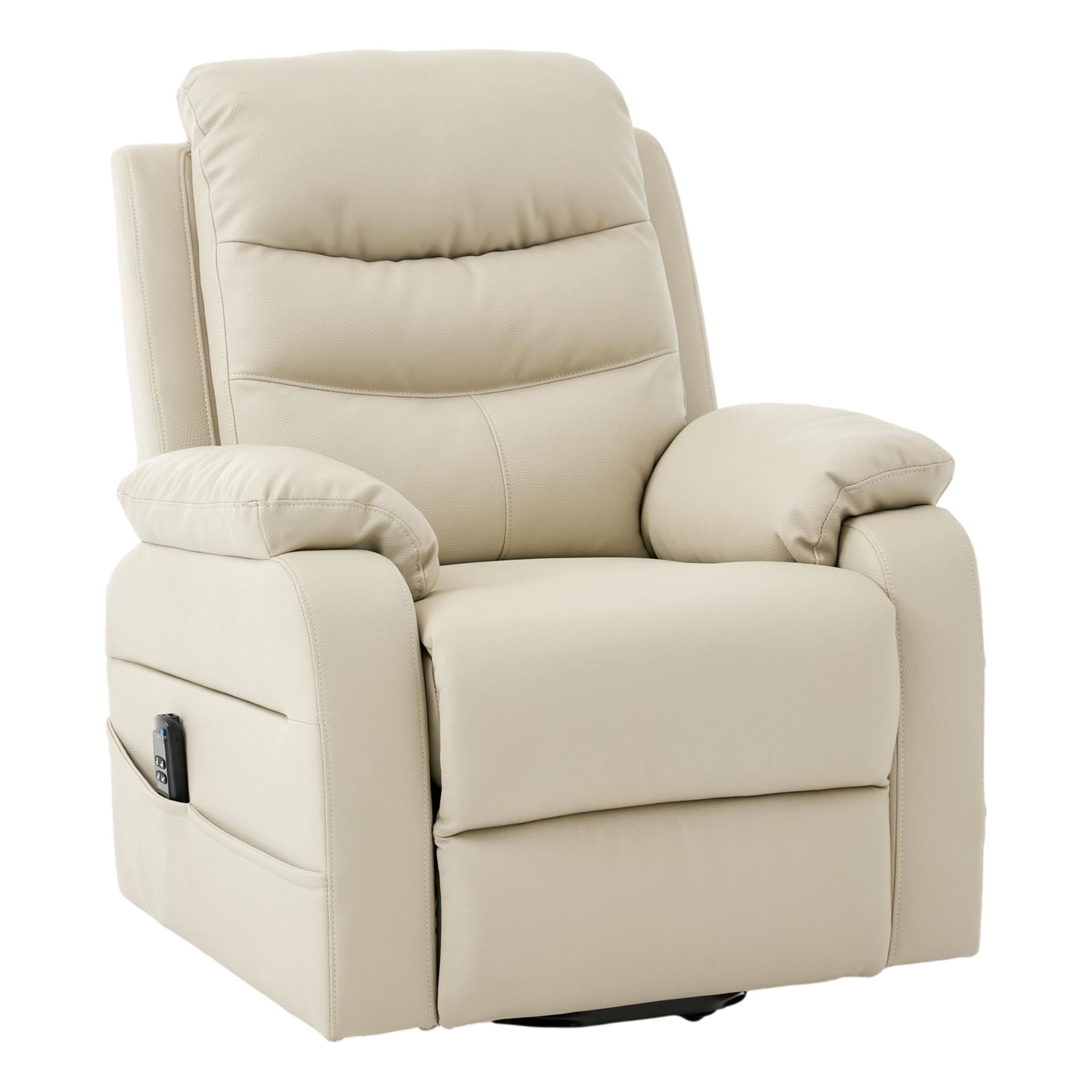 Brampton Riser Recliner Mobility Chair in Mushroom Plush Faux Leather