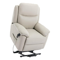 The Devon - Dual Motor Mobility Riser Recliner Arm Chair - Cream Genuine Leather