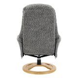 Aruba Swivel Recliner Chair in Muscari Grey Fabric with Matching Footstool - thumbnail 10