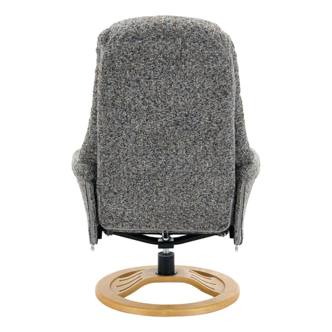 Aruba Swivel Recliner Chair in Muscari Grey Fabric with Matching Footstool - image 10