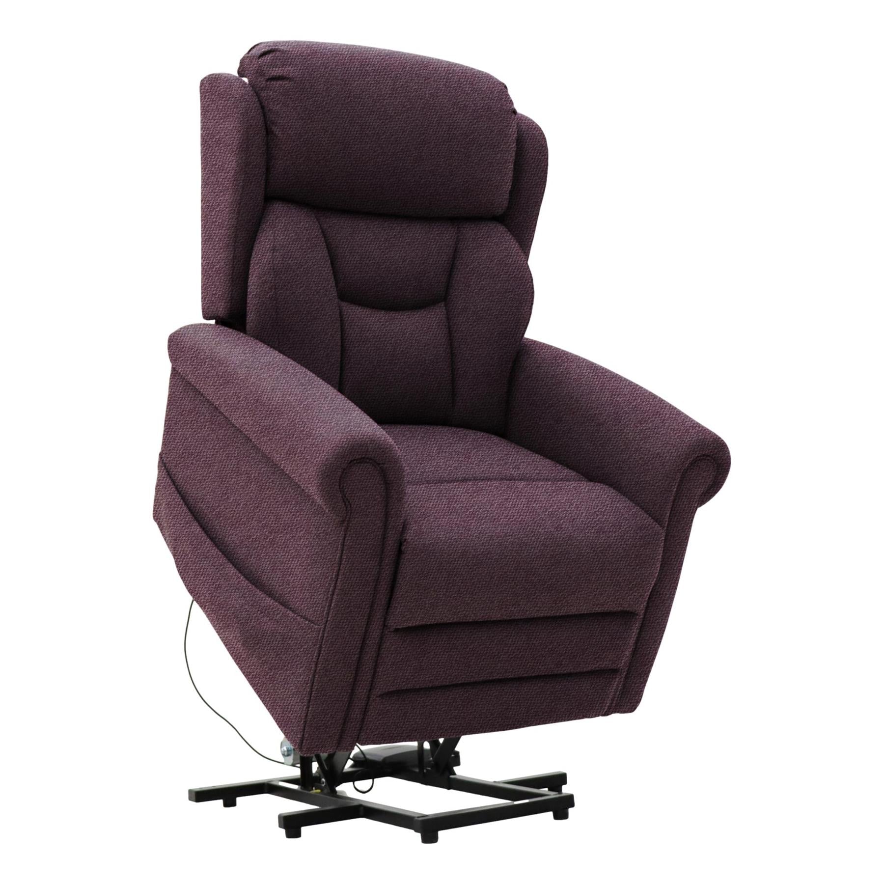 Nevis Standard – Dual Motor Riser Recliner Mobility Chair in Rose Fabric