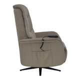 Boston Swivel Riser Recliner Chair in Pebble Genuine Leather - thumbnail 3