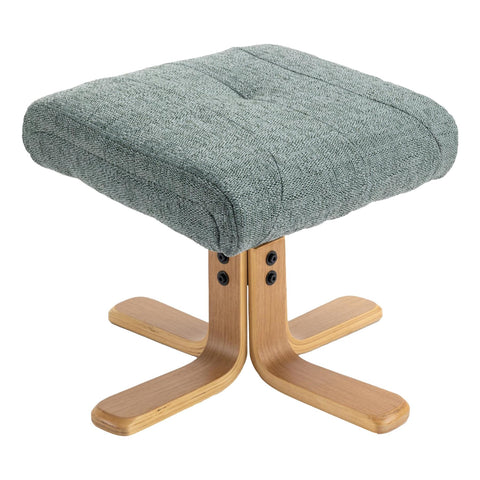 The Dubai - Swivel Recliner Chair & Matching Footstool in Lisbon Teal Fabric - Refurbished - image 7