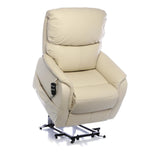 Montreal Dual Motor Riser Recliner Mobility Chair in Cream Leather - Refurbished - thumbnail 4