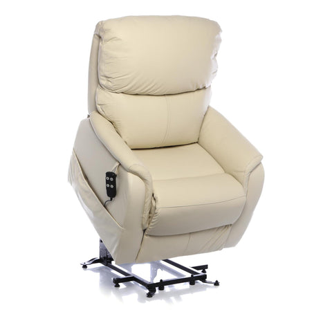 Montreal Dual Motor Riser Recliner Mobility Chair in Cream Leather - Refurbished - image 4