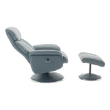 Sahara Swivel Recliner in Petrol Blue Leather - thumbnail 4