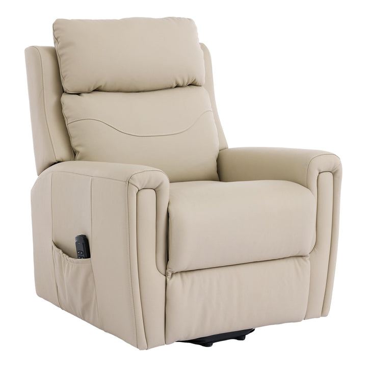 The Brooklyn Dual Motor Riser Recliner in Premium Stone Leather - image 1