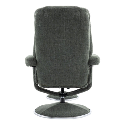 The Denver - Swivel Recliner Chair & Matching Footstool in Cha Cha Fern Fabric