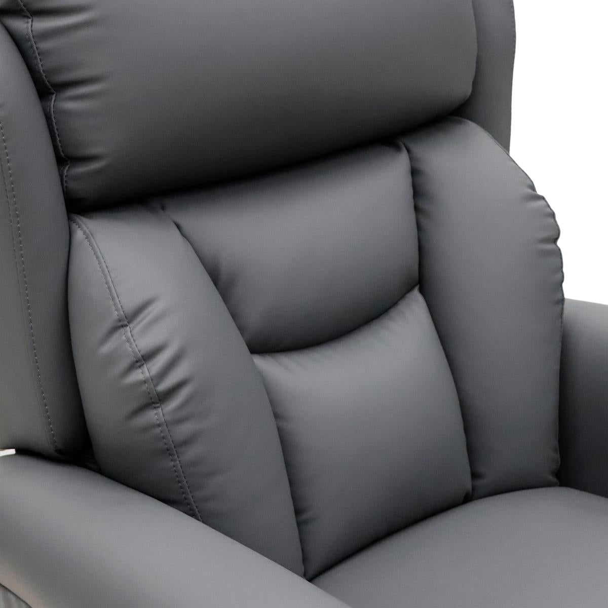 Nevis Healthcare – Triple Motor Riser Recliner Mobility Chair in Slate 4-Way Stretch Faux Leather
